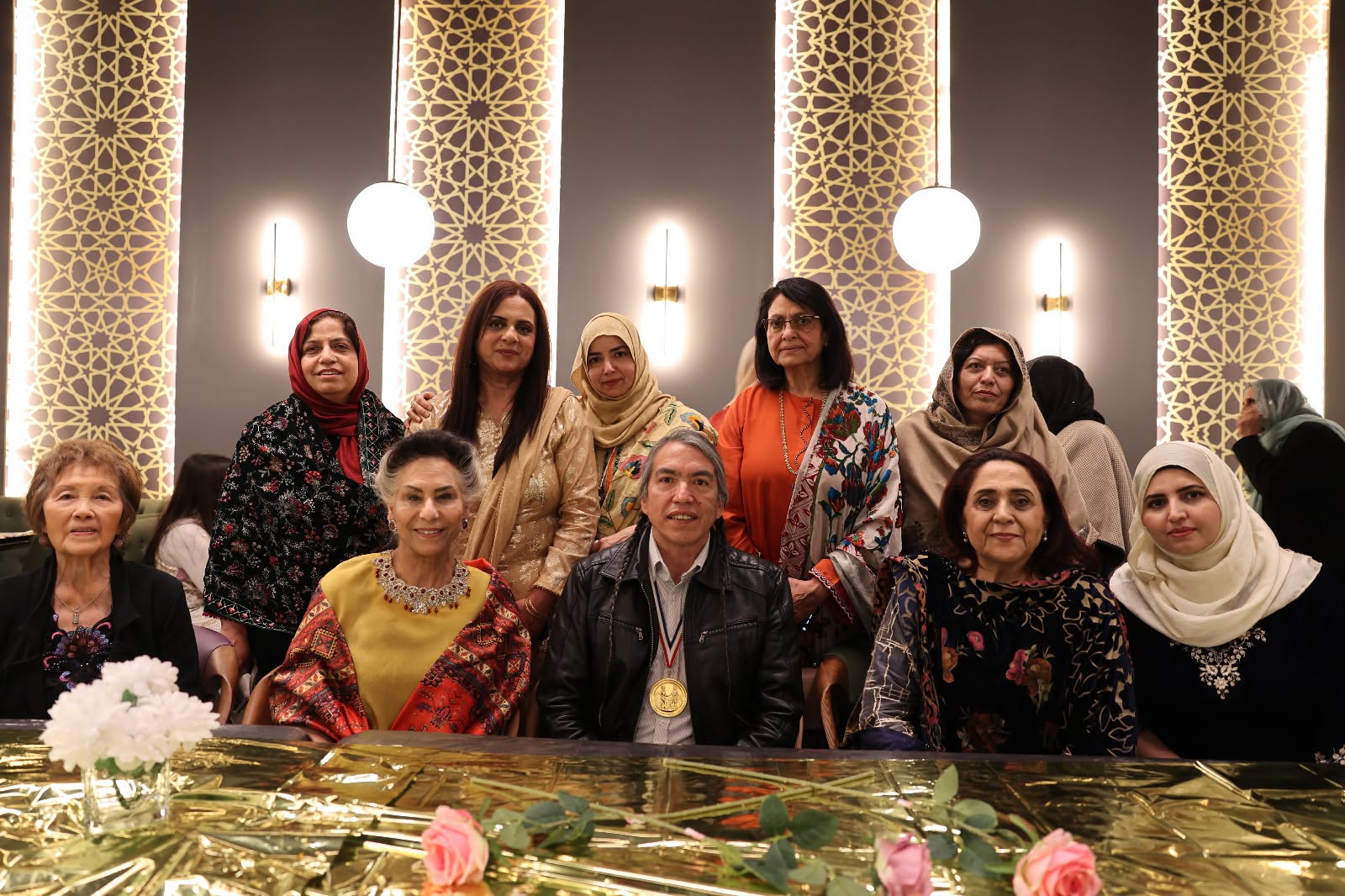 Community members sharing an Iftar meal during Ramadan